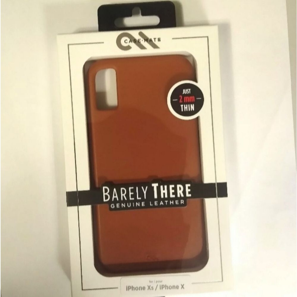 CASE-MATE CASE FOR IPHONE X/Xs BARELY THERE GENUINE LEATHER BUTTERSCOTCH BROWN